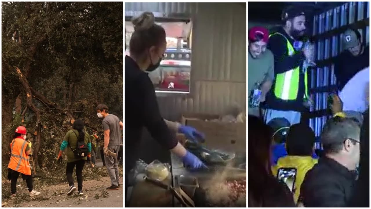 Repartiendo comida y limpiando las calles: el aporte de los migrantes a la lucha contra los incendios en Los Ángeles