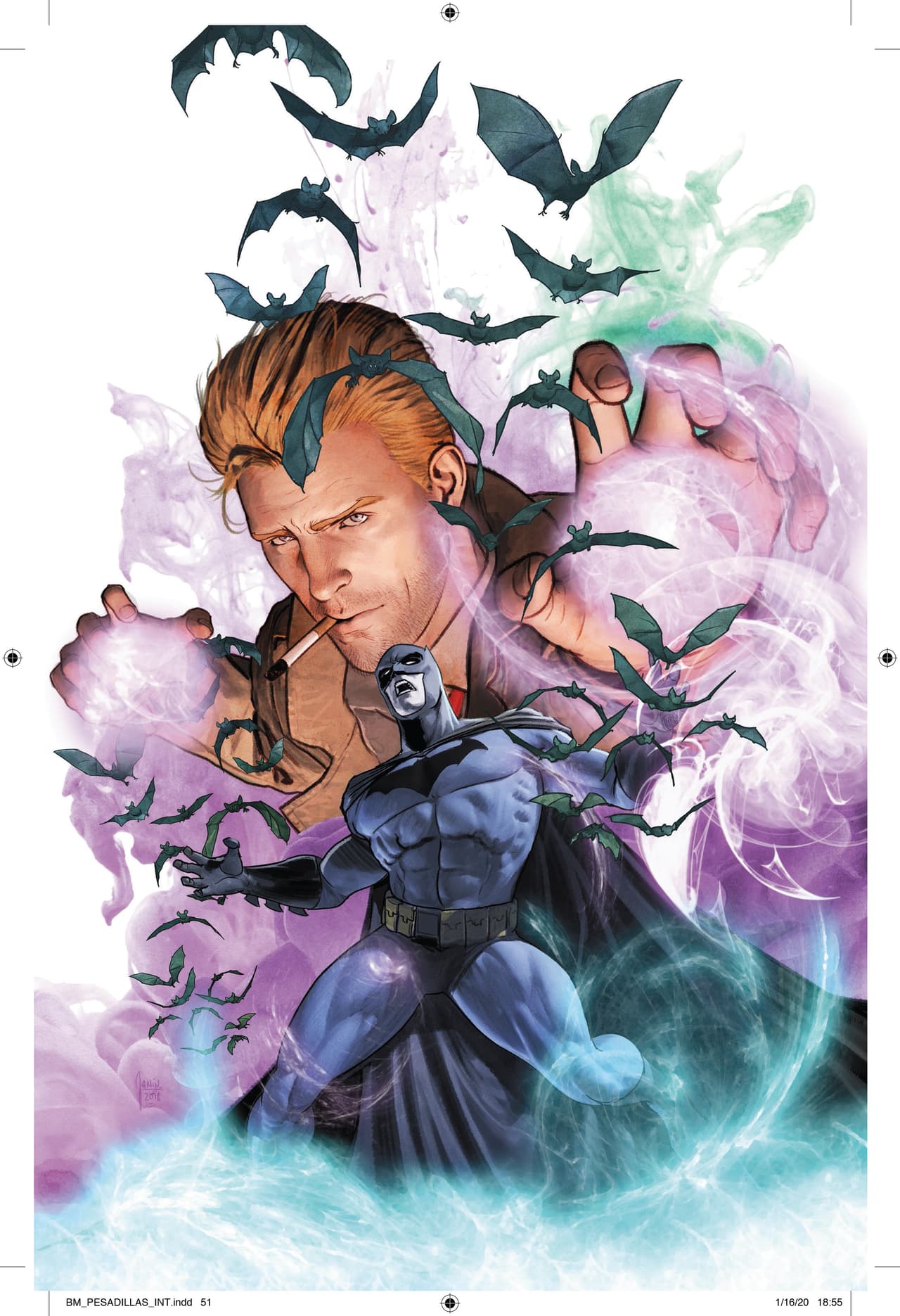 "Humo y espejos" es la tercera parte. Aquí tenemos la aparición de John Constantine, para irritar al héroe de ciudad Gótica en sus momentos de intimidad.