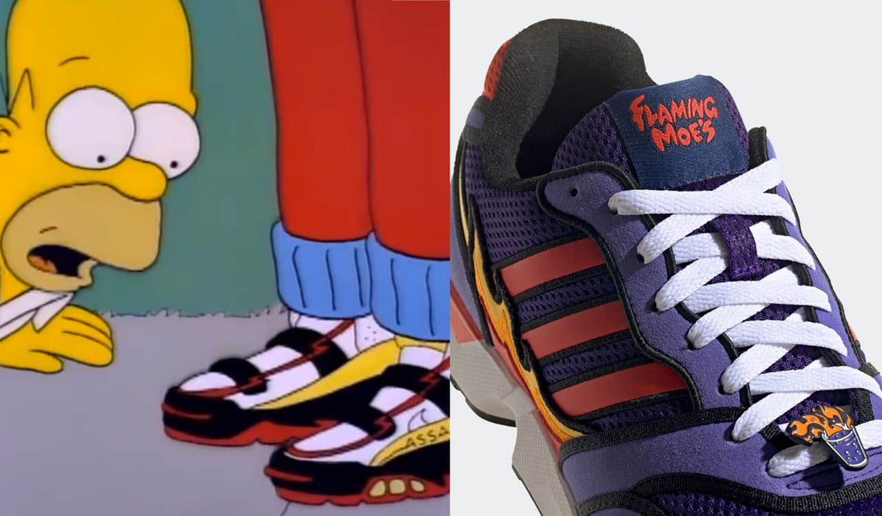 Adidas rinde homenaje a Los Simpson con calzado de Krusty Burger y Llamarada Moe