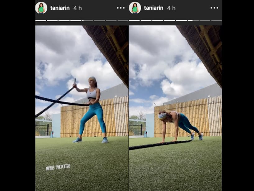 Tania Rincón retoma su rutina de ejercicio