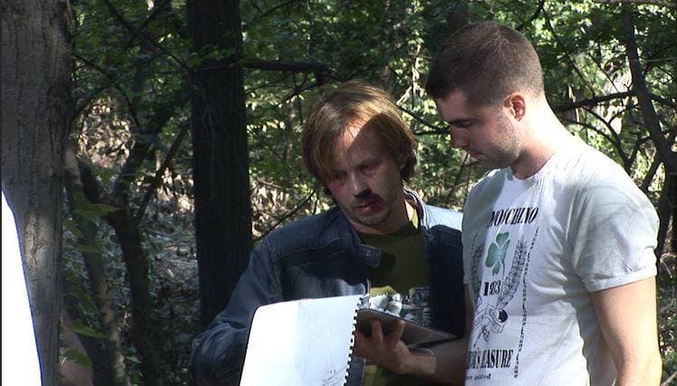 Aquí tenemos al director Srdjan Spasojevic con el protagonista Srdan Todorovic.