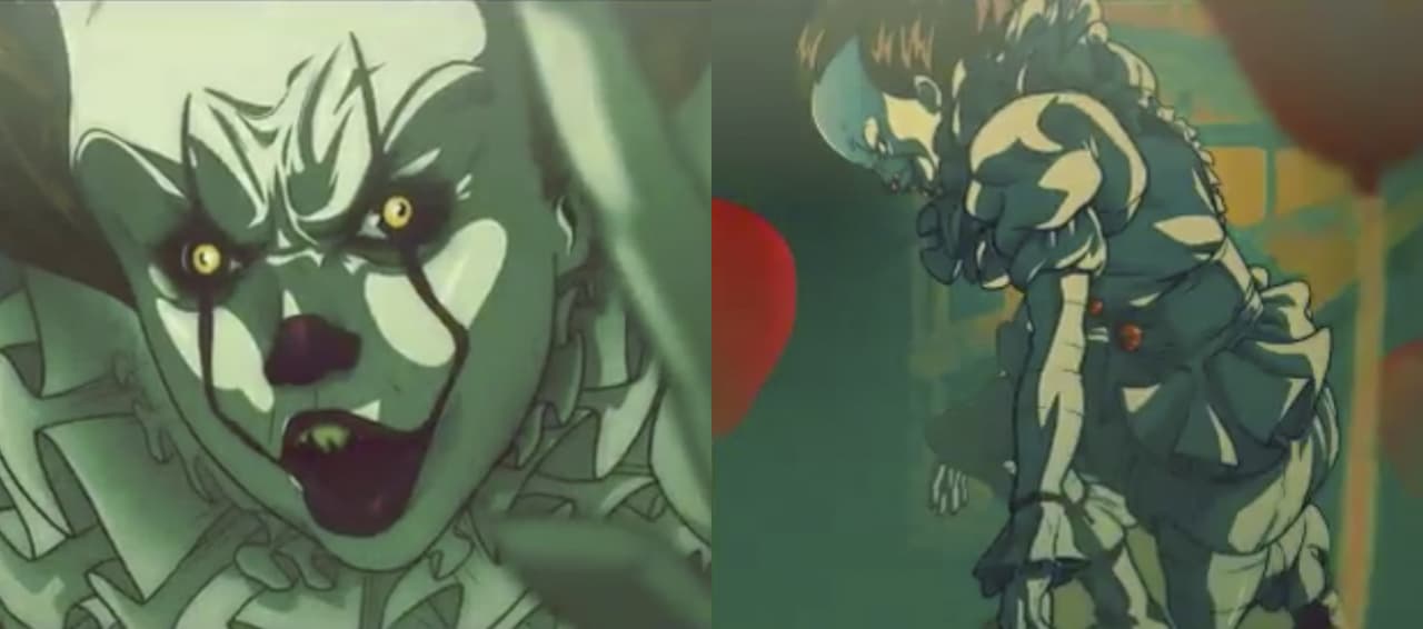 Así se vería Pennywise si ‘IT’ fuera un anime