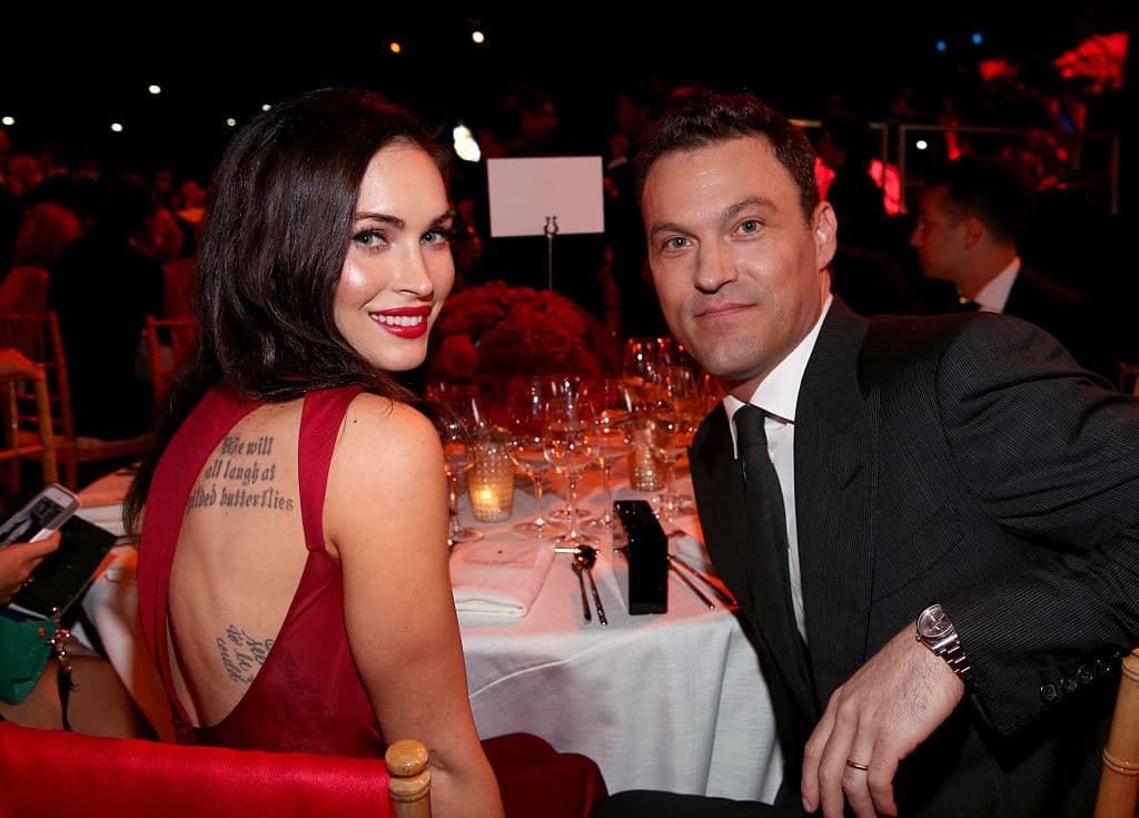 LOS ANGELES, CA - OCTOBER 11: Actors Megan Fox (L) and Brian Austin Green attend Ferrari Celebrates 60 Years In America on October 11, 2014 in Los Angeles, California. (Photo by Jonathan Leibson/Getty Images for Ferrari North America)