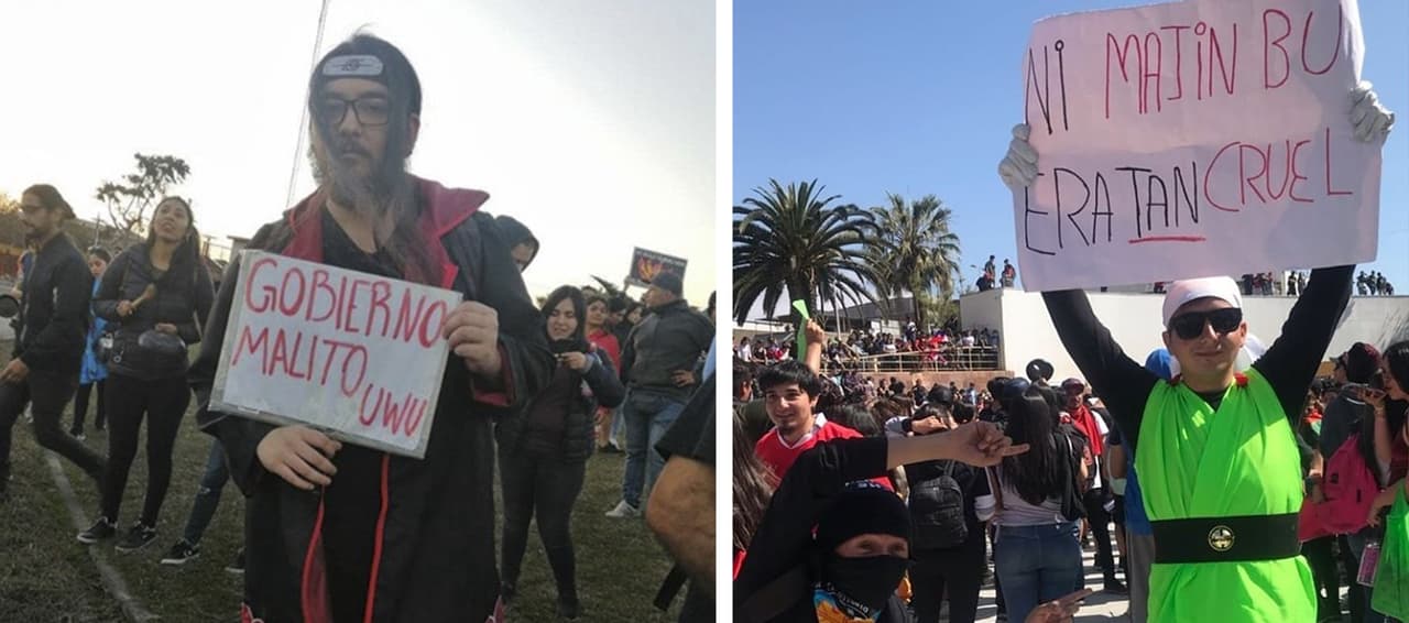 Desde el Joker hasta Goku: Cosplayers se unen a las manifestaciones en Chile