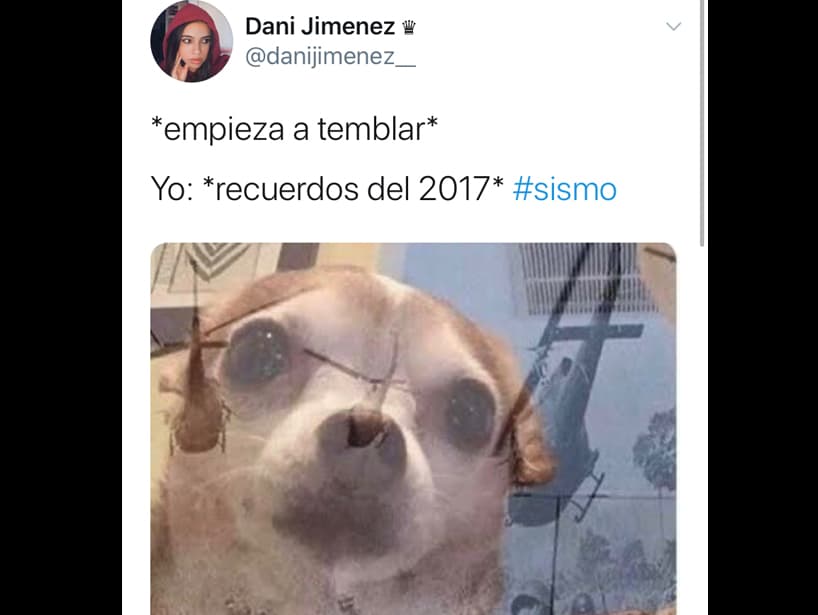 Algunos recordaron los sucesos que ocurrieron en México en septiembre de 2017 con este meme.