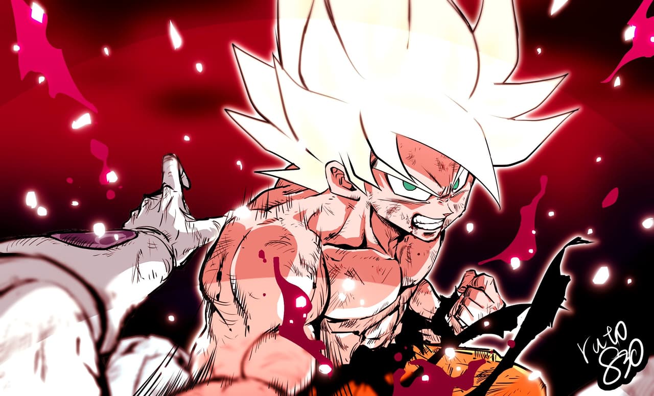 En ese mismo encuentro vimos por primera vez al legendario súper saiyajin vencer al Emperador del Universo, aunque al final él solito se rebanó.