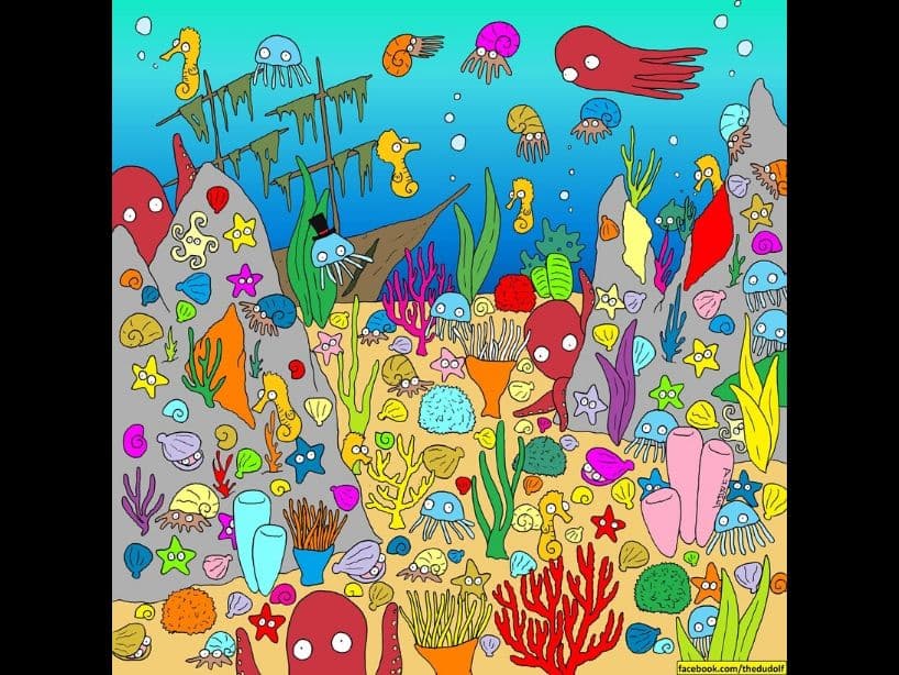 Encuentra el único pez en la imagen.