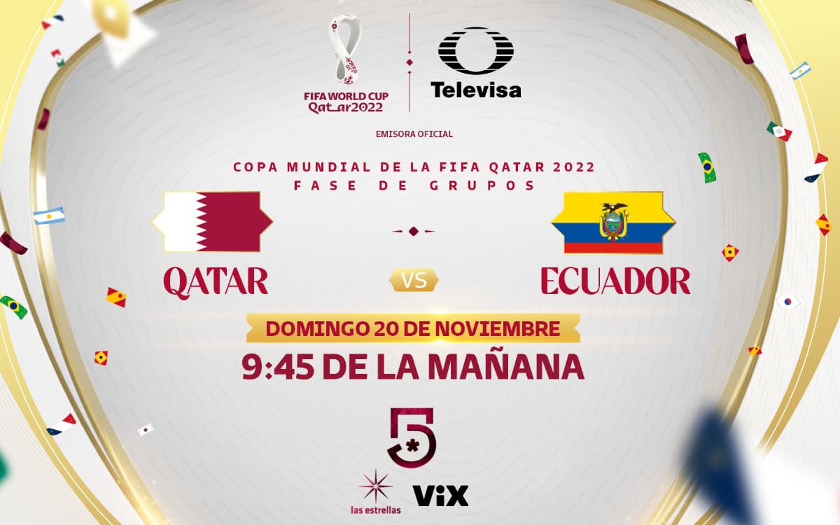 Qatar vs Ecuador: Horario y dónde ver el primer partido del Mundial 2022