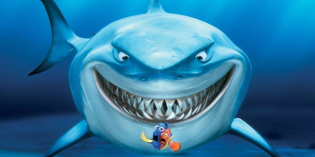 2. Finding Nemo: ¿Se acuerdan de Bruce? El famoso escualo gigante vegetariano de Buscando a Nemo.