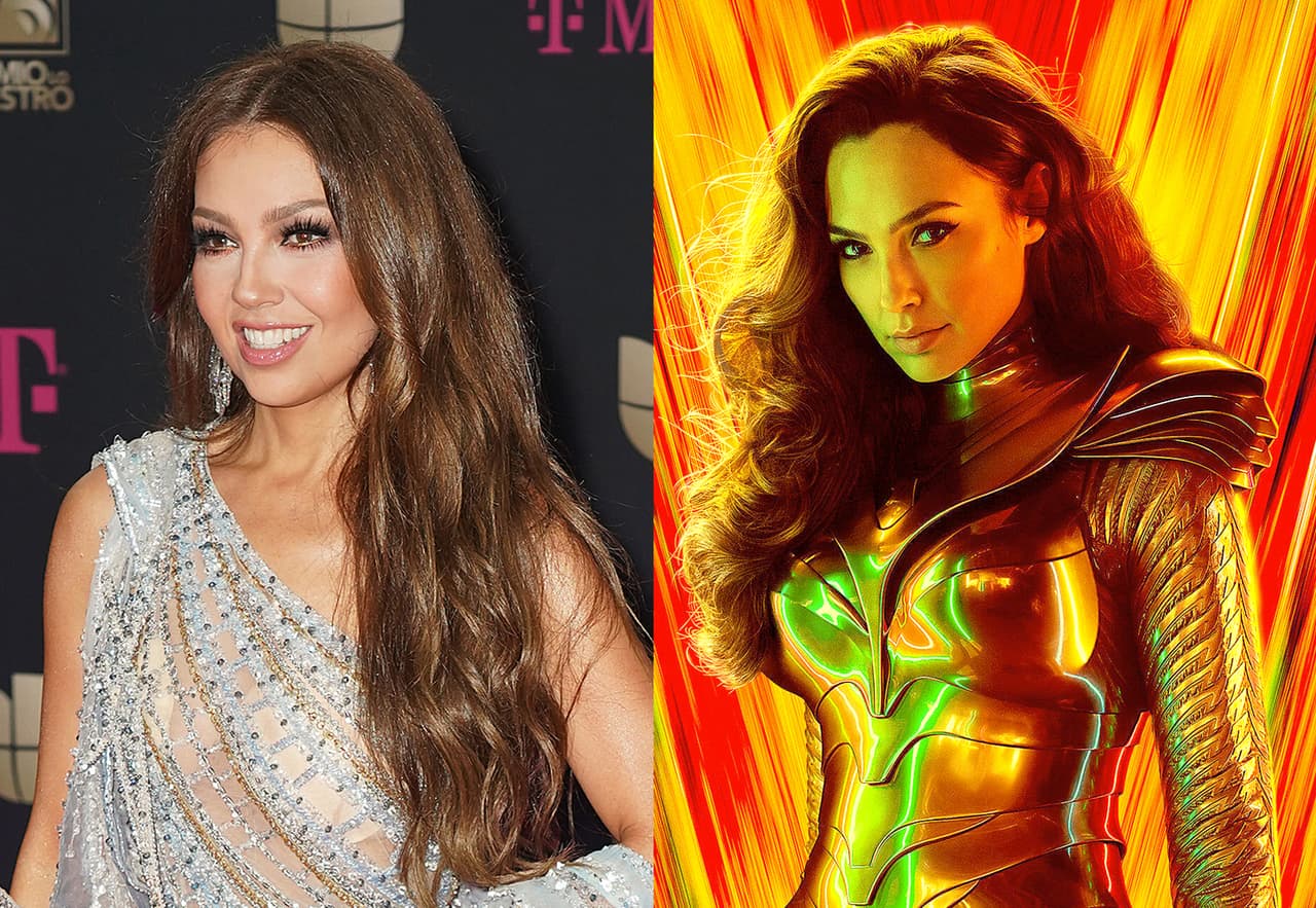 ¡Cuidado Gal Gadot! Thalía posa con armadura dorada de ‘Wonder Woman’