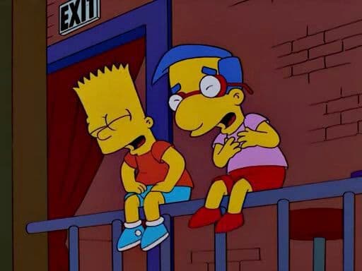 Aunque a veces parece que Bart no quiere realmente a Milhouse, ambos han demostrado una y otra vez que realmente se quieren y que su vida no es lo mismo cuando no están juntos.