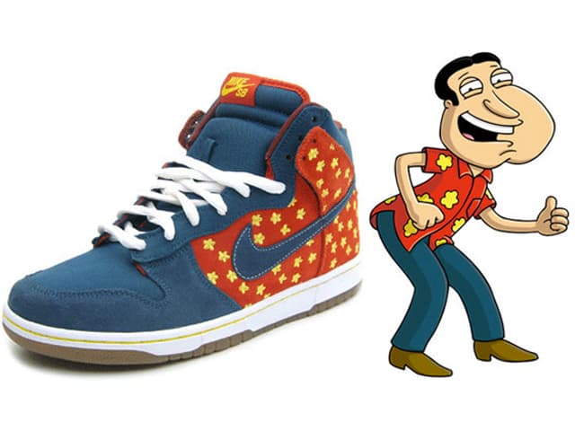 ¿Recuerdas a Glenn Quagmire? El personaje de 'Family Guy' tiene unos tenis Nike que incluyen hasta las florecitas de su camisa.