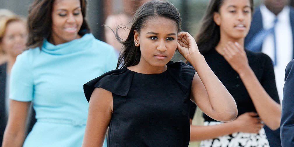 Sasha Obama, hija de Michelle y Barack Obama.