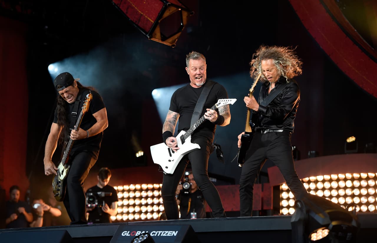 Metallica es la banda de metal más famosa del mundo y James Hetfield (centro) es su vocalista/guitarrista.