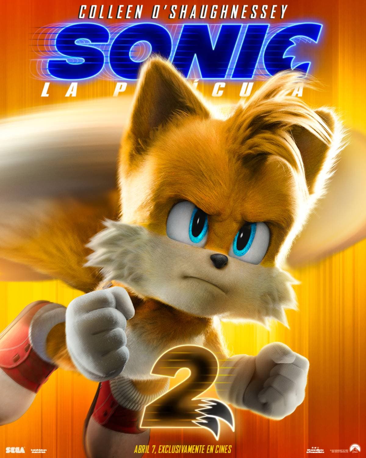 Tails tiene su propio póster en 'Sonic 2, la película'.
