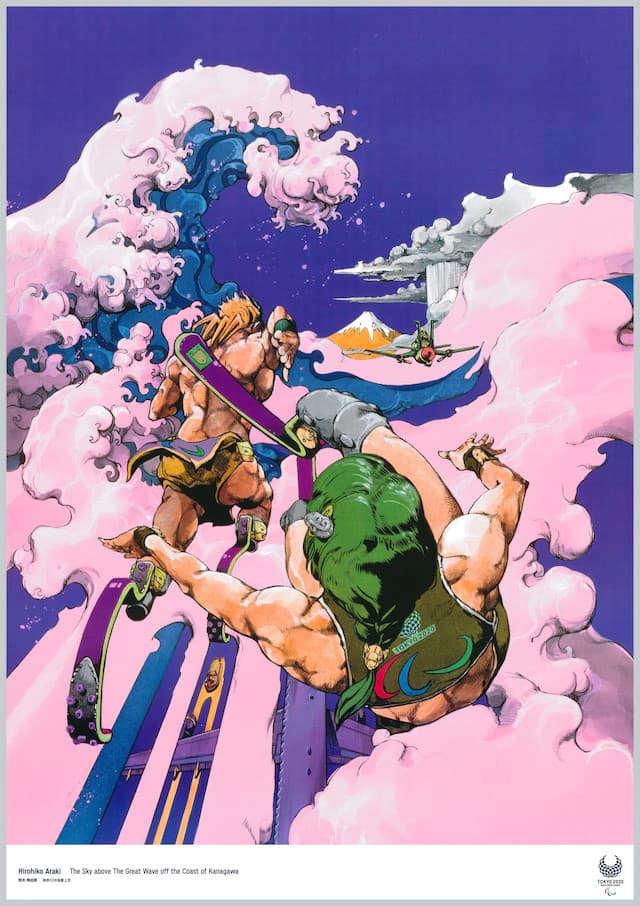 Hirohiko Araki, creador de JoJo's Bizarre Adventure, creó un cartel especial para los Juegos Olímpicos. El cual está rolando por las calles de Japón.