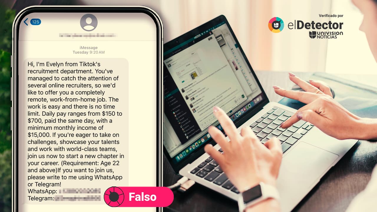 TikTok NO ofrece un empleo de $15,000 al mes por SMS: es una estafa