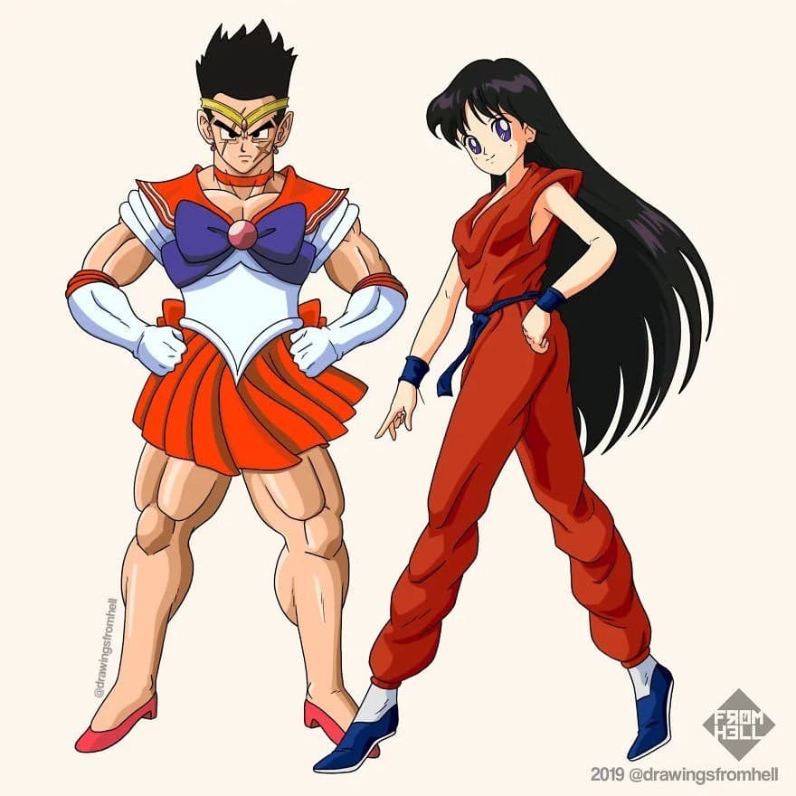 El ki de Yamcha es más poderoso con su traje utilizado por Sailor Mars.