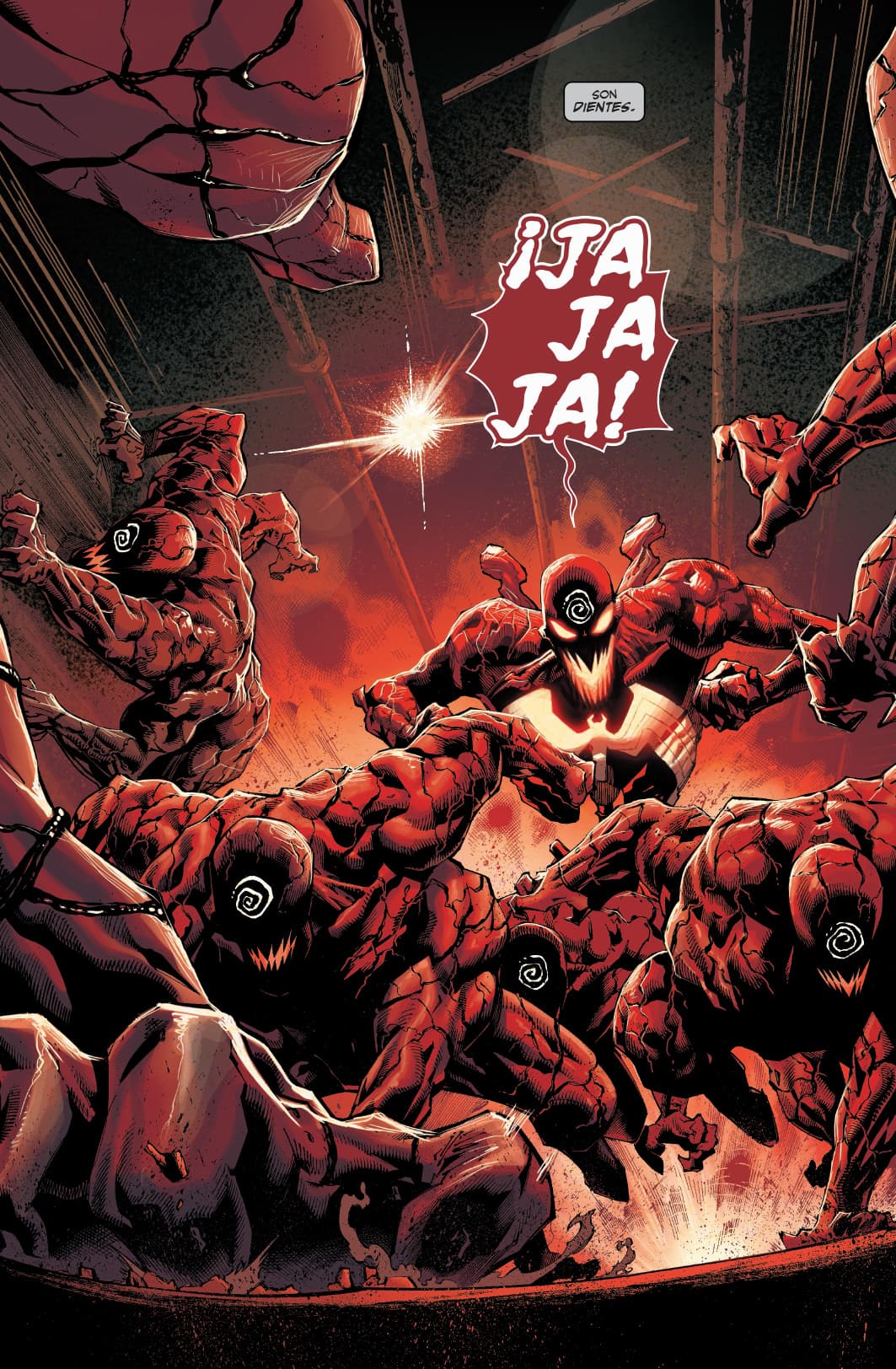 Las ilustraciones estuvieron a cargo de Ryan Stegman, el complemento perfecto para momentos como este. A partir de este punto los lacayos de Carnage invaden los recuadros, es una plaga que no desearías encontrarte.
