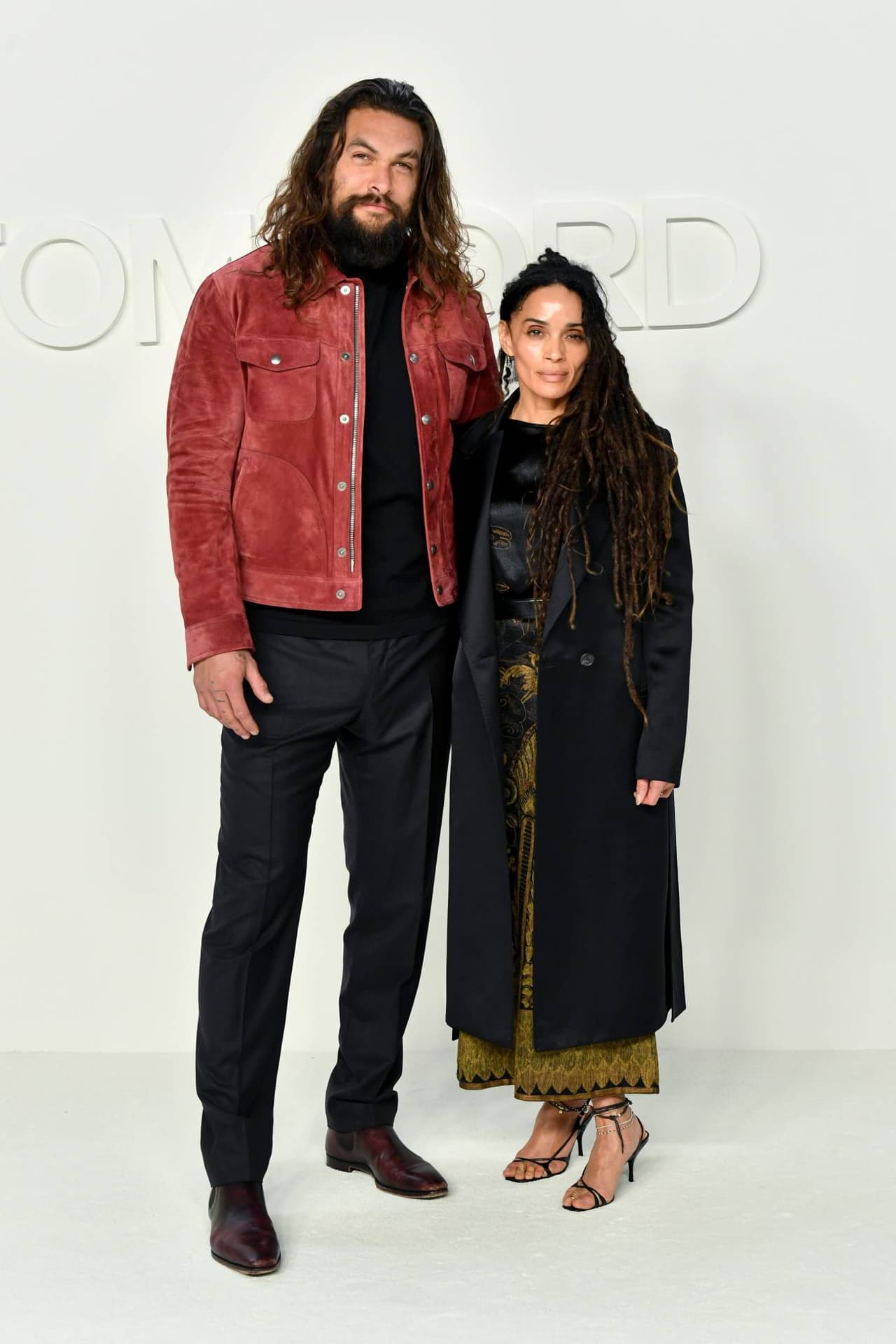 Jason Momoa y Lisa Bonet en el evento Tom Ford AW20 Show en 2020