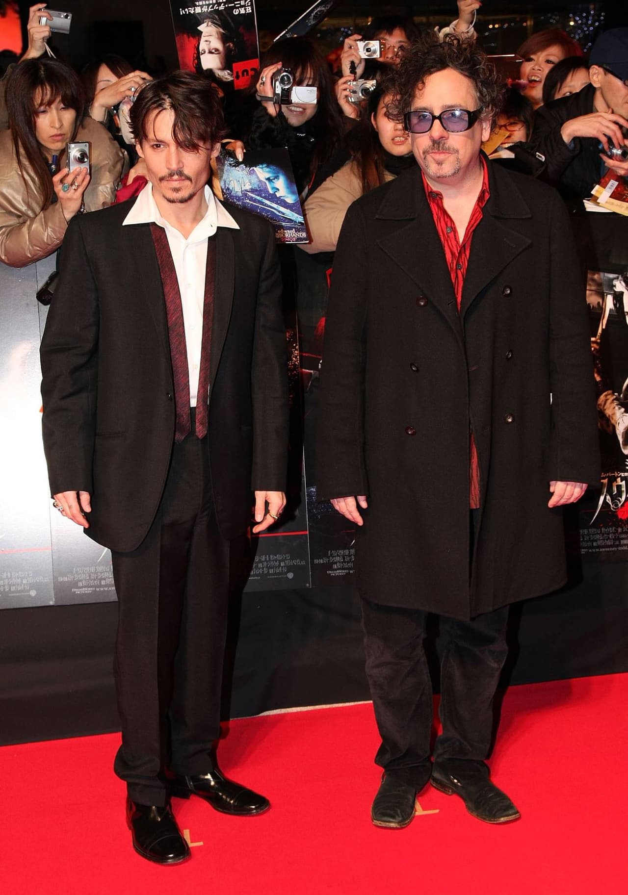 Johnny Depp y Tim Burton promocionando 'Sweeney Todd' en Japón en enero de 2008.