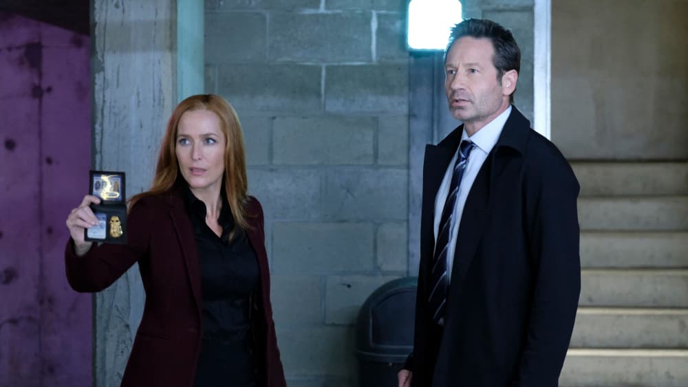THE X-FILES: L-R: Gillian Anderson and David Duchovny in the "The Lost Art Of Forehead Sweat" episode of THE X-FILES airing Wednesday, Jan. 24 (8:00-9:00 PM ET/PT) on FOX. ©2017 Fox Broadcasting Co. Cr: Shane Harvey/FOX