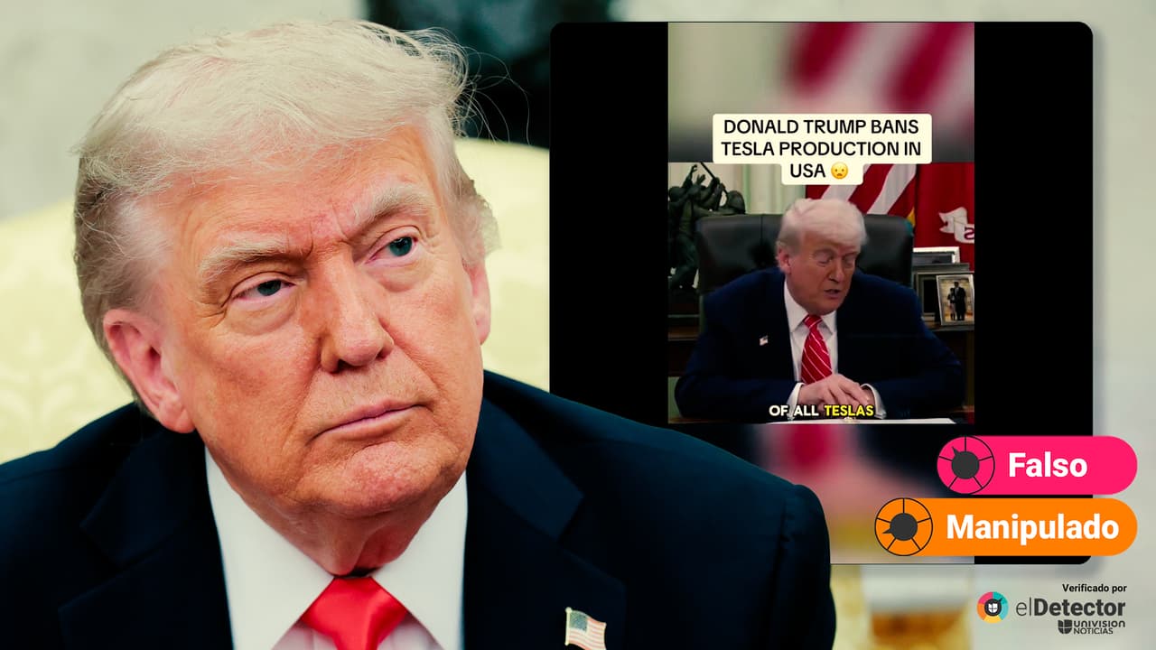 Donald Trump NO anunció la prohibición de Tesla: su voz fue manipulada en ese video