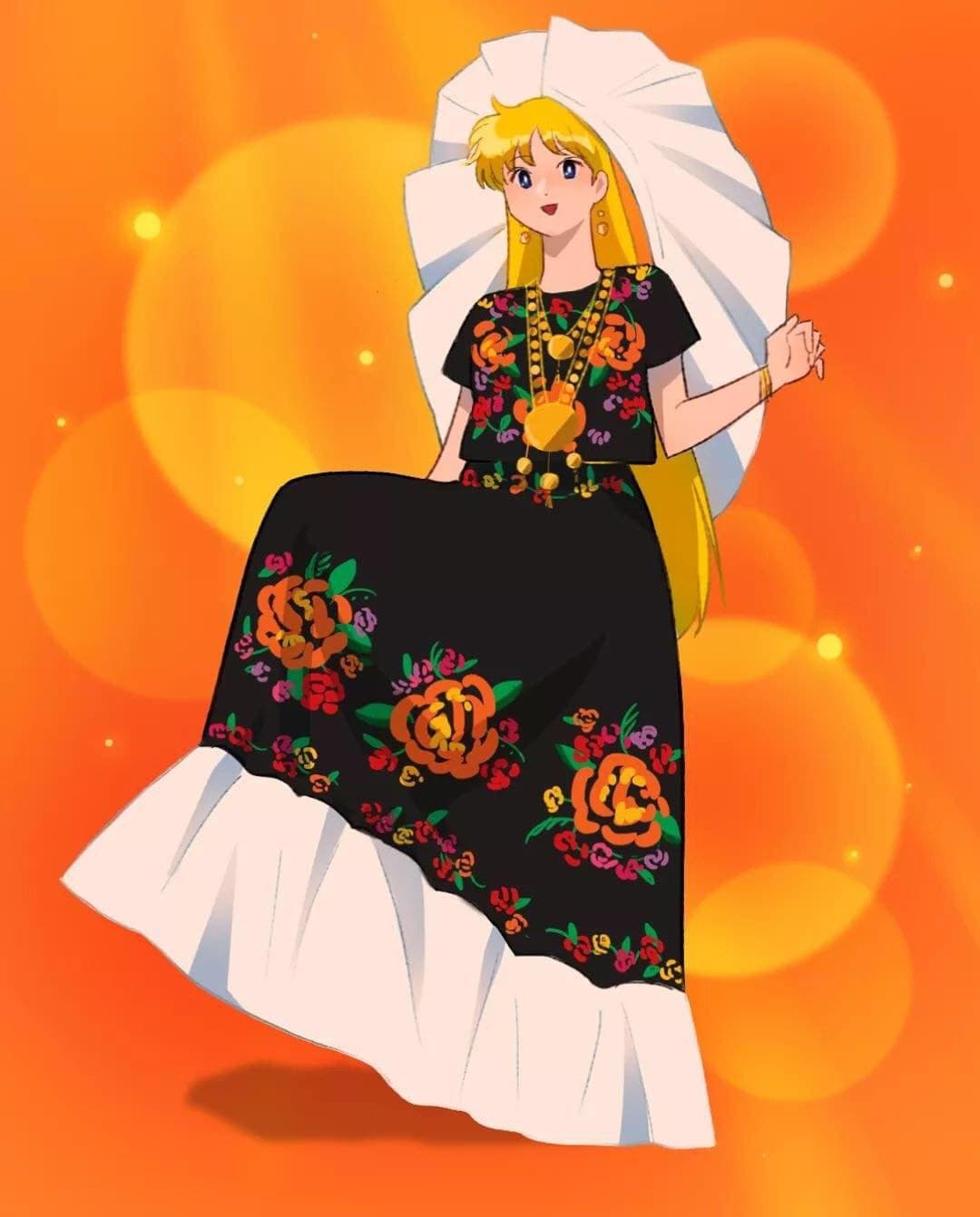 Y, por último, tenemos a Sailor Venus con este hermoso atuendo oaxaqueño. ¿Cuál fue tu favorita?
