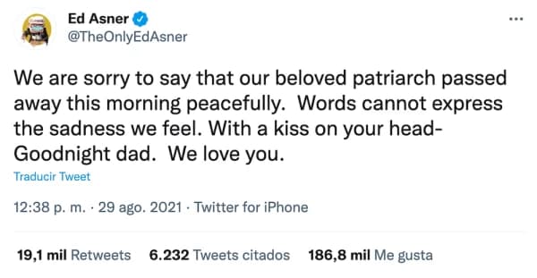 Twitter oficial de Ed Asner