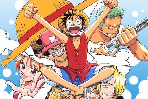 10- One piece (1999-). Este anime sigue las aventuras de Monkey D. Luffy y su tripulación pirata para encontrar un gran tesoro dejado por el legendario pirata, Gold Roger.