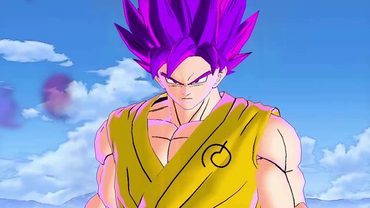 Ya que hemos pasado por varios colores, a alguien se le ocurrió ponerle los pelos morados a Goku y ponerlo como saiyajin purple. Es el resultado brutal de una fusión del SuperSaiyajin 4, Super Saiyajin Dios, Kaio Ken aumentado cincuenta veces y el Ultra Instinto No Dominado.