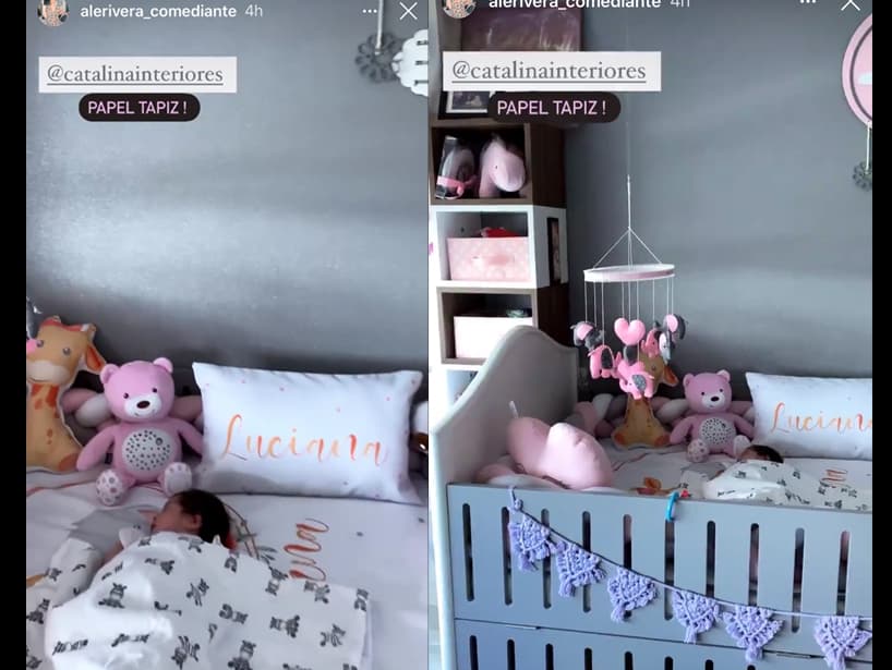 A través de sus historias, la comediante ha compartido parte de la decoración de la habitación de la bebé, destacando los tonos rosas y blancos.