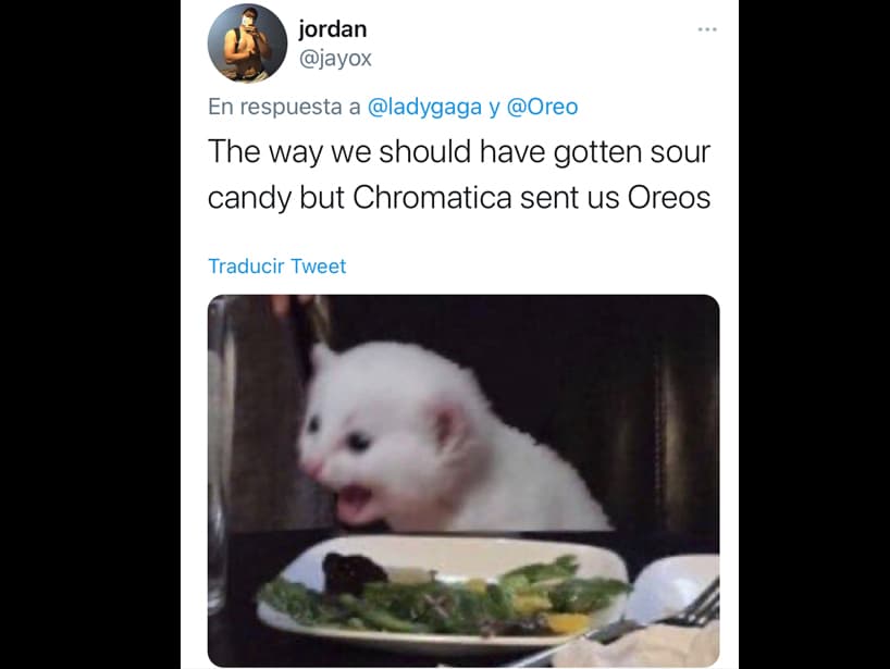 “La manera en que deberíamos haber tenido dulces amargos, pero Chromatica nos envió Oreos”, escribió Jordan junto a una tierna imagen de un gatito.