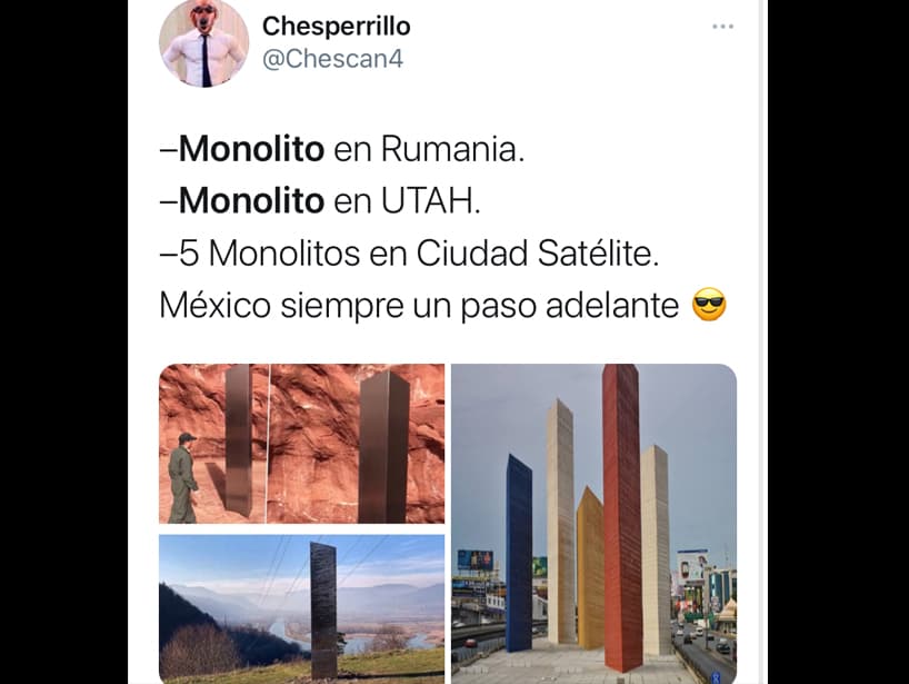Otras personas compararon el monolito con las torres de Satélite, en la Ciudad de México.