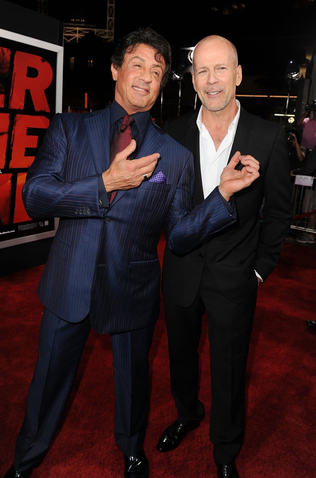 Sylvester Stallone y Bruce Willis en 2010.