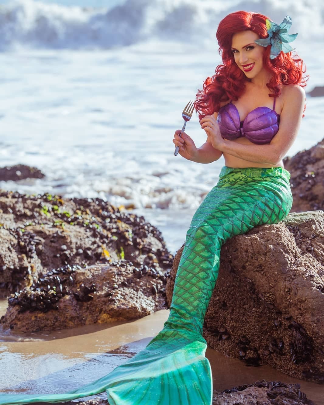 Gracie cuidó todos los detalles de su cosplay de ‘La Sirenita’, ¡incluso no olvidó el tenedor!