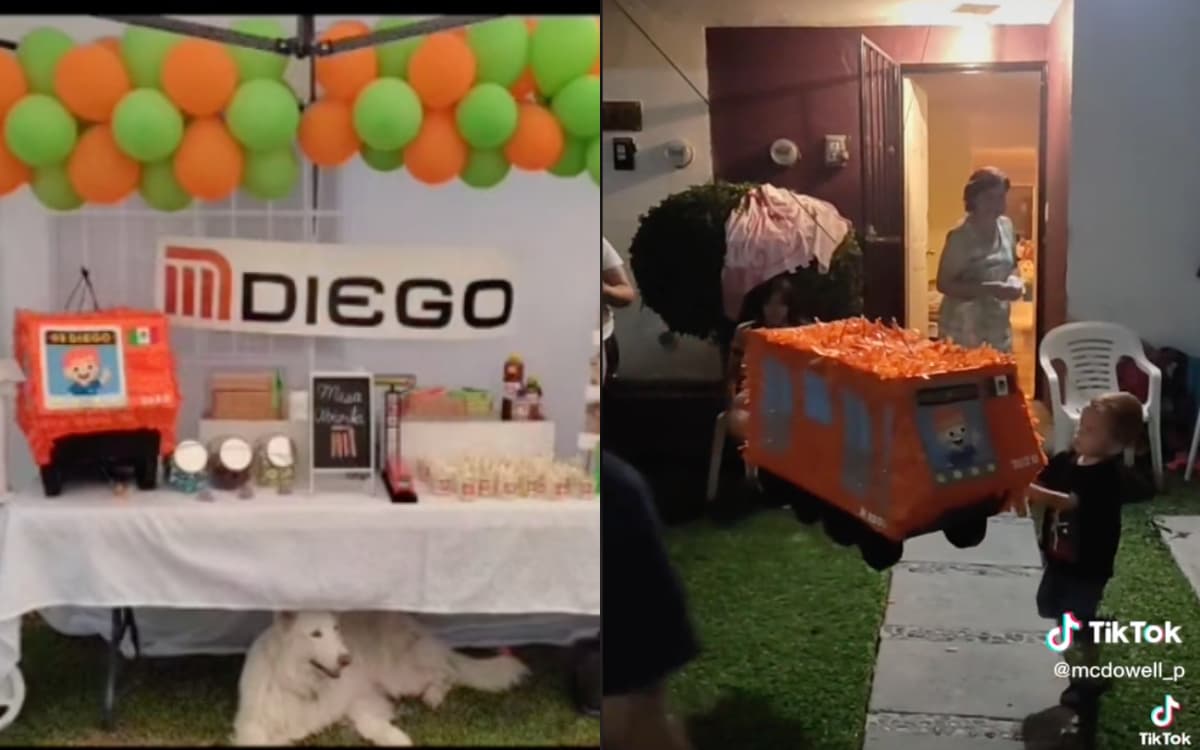 Niño celebra cumpleaños con temática del metro y así conquistó a Internet