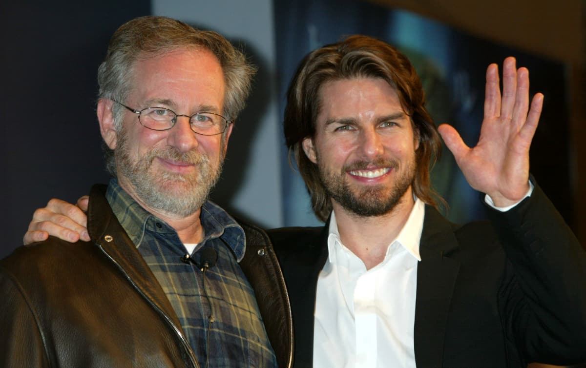 Steven Spielberg y Tom Cruise durante la promoción de 'Minority Report'