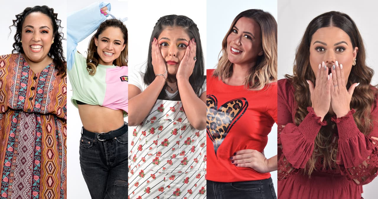 Michelle, Jessica, Ari, Mariazel y Mariana en la séptima temporada de Me Caigo de Risa