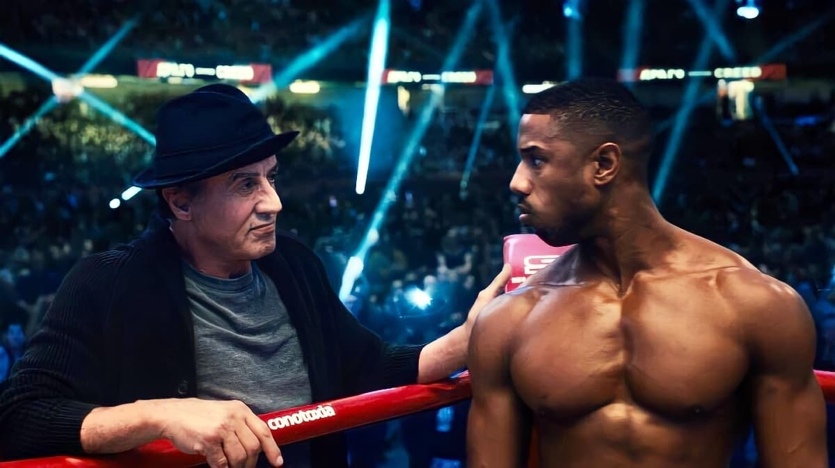 Sylvester Stallone y Michael B. Jordan en Creed 2.