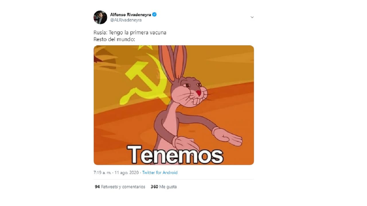 Entre los memes que se desataron estuvo uno de los más populares del año: El Bugs Bunny comunista, para que a todos nos toque piquete de sanación.