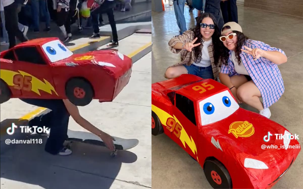 Chica sorprende a su escuela con disfraz de Rayo McQueen y conquista Internet