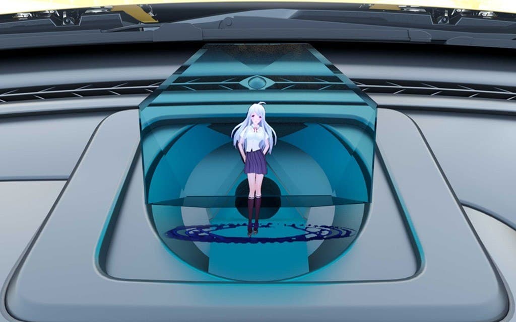Coche chino trae holograma de una chica de anime