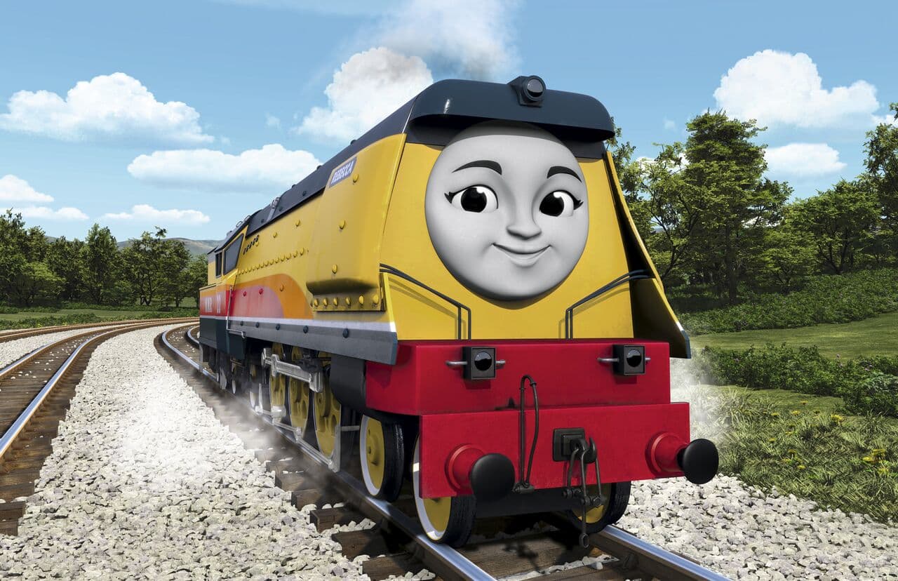 Rebecca es una locomotora fuerte y tierna que a menudo subestima su tamaño y velocidad. No teme pararse sola con otras locomotoras más experimentadas.