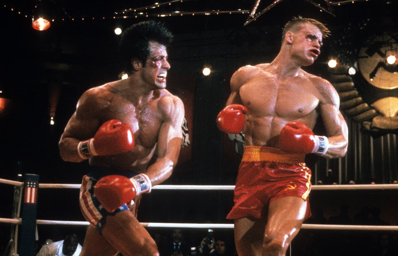Sylvester Stallone y Dolph Lundgren en la película 'Rocky IV'