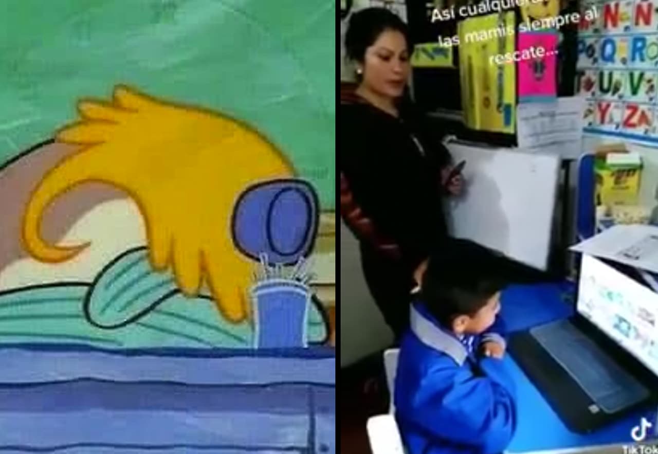 ¡Así no se hace! Mamá e hijo hacen trampa en examen en línea