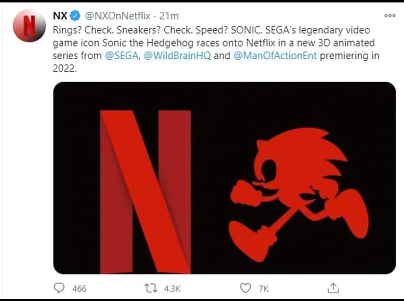 Netflix anuncia serie de Sonic