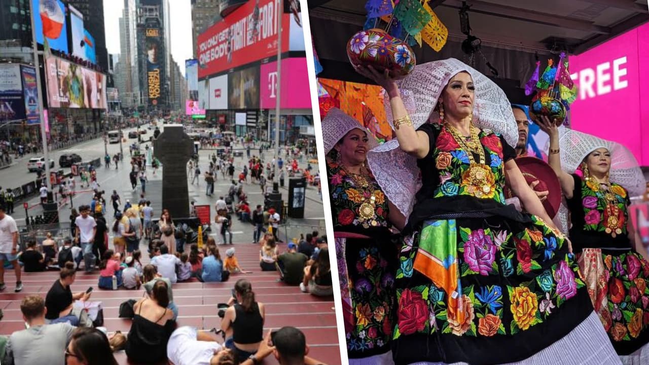 Celebración del Grito de Independencia de México llega a Times Square en Nueva York
