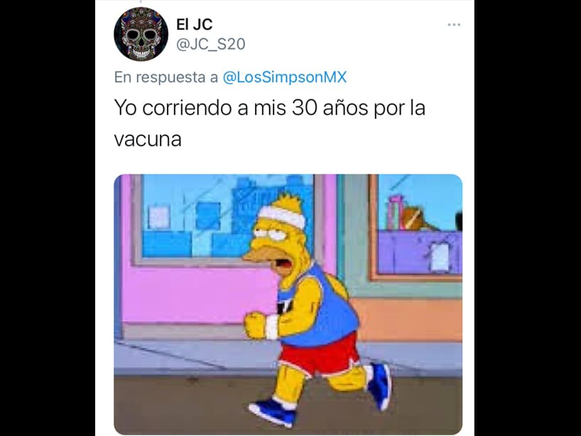 "Yo corriendo a mis 30 años por la vacuna", escribió un usuario en Twitter.