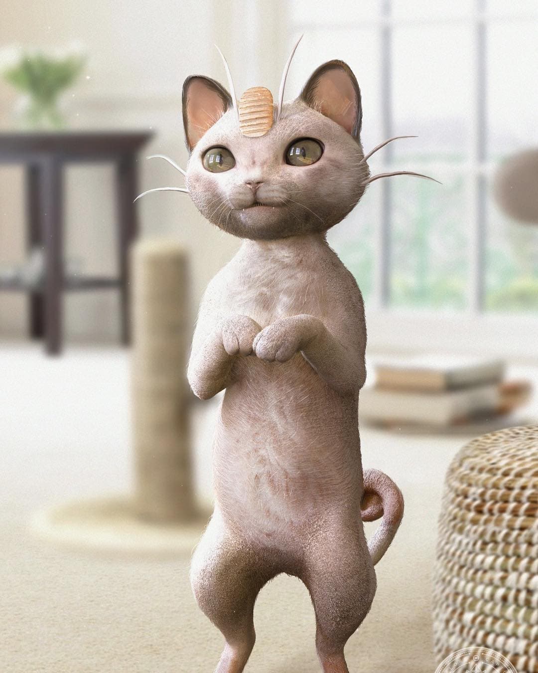 Meowth, integrante del equipo Rocket, se vería muy adorable en la vida real.